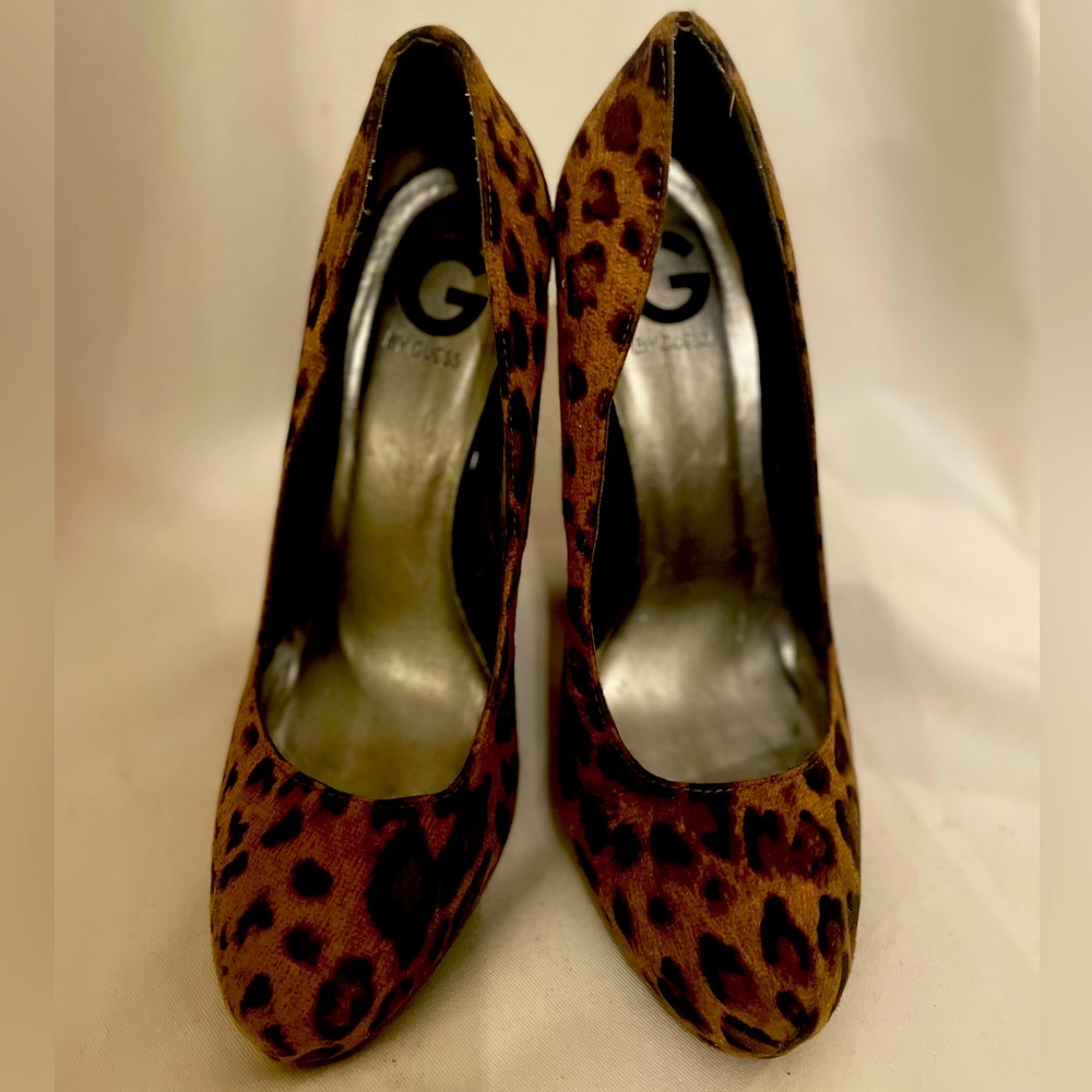 G by Guess leopard heels